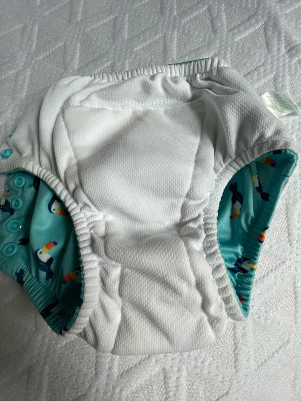 Green Sprouts Turquoise Toucan Print Swim Diaper Cover